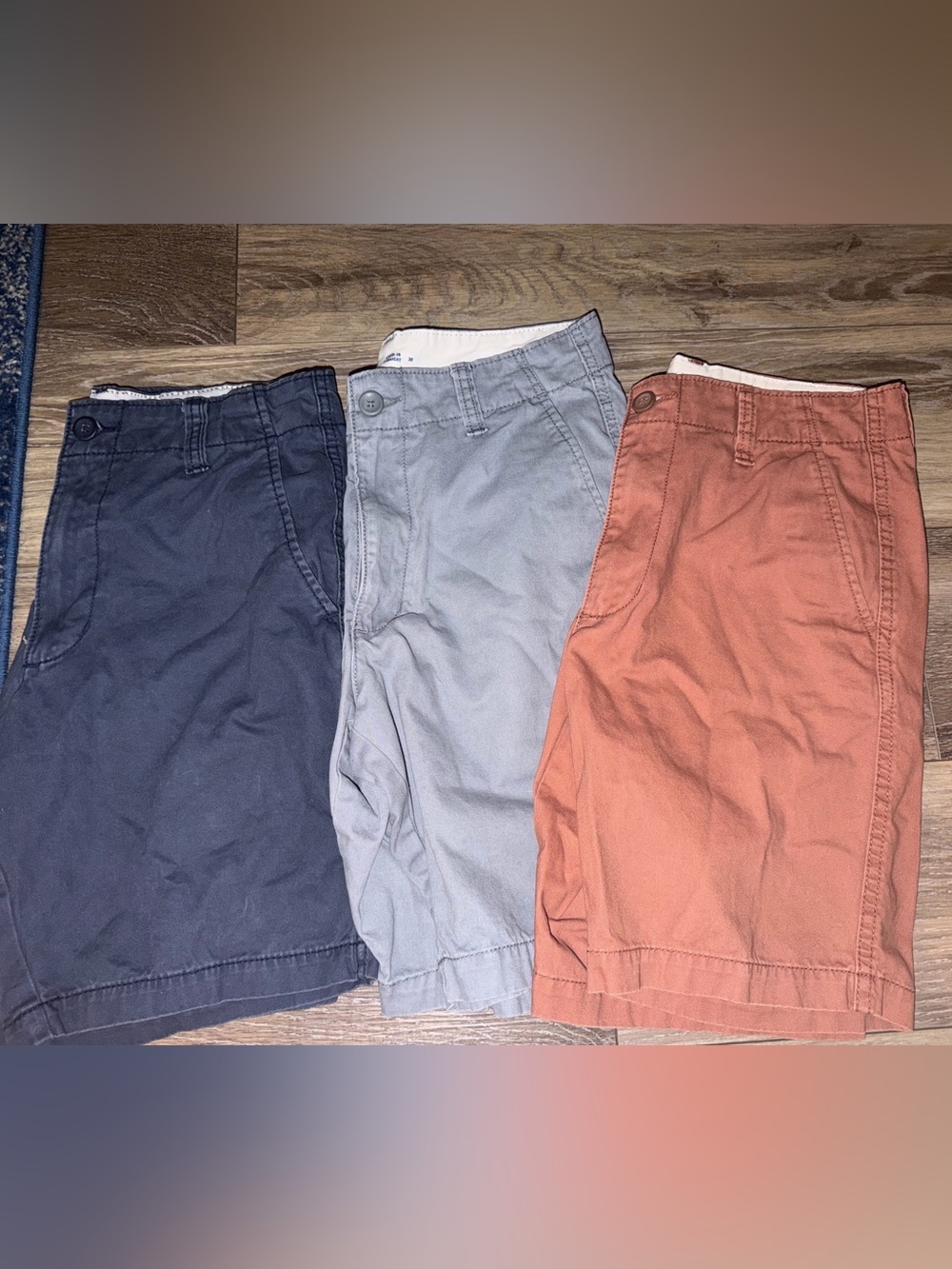 Men Old Navy Lived in Straight Style Shorts - Navy, Light Gray, Rust